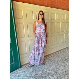 Gingy NOTTING HILL BLOCK PRINT MAXI DRESS HIBISCUS VINE